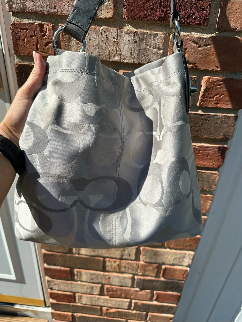 Coach 2011 Penelope Optic Signature Hobo Bag F17476 W/Turn-Lock Matching Wallet